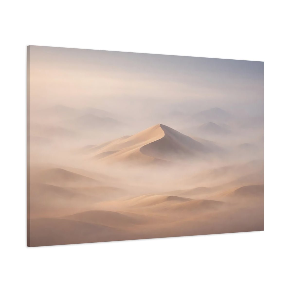 Nature Sand Dune Misty Desert Tones - Canvas Wall Art Print - YesArtYes