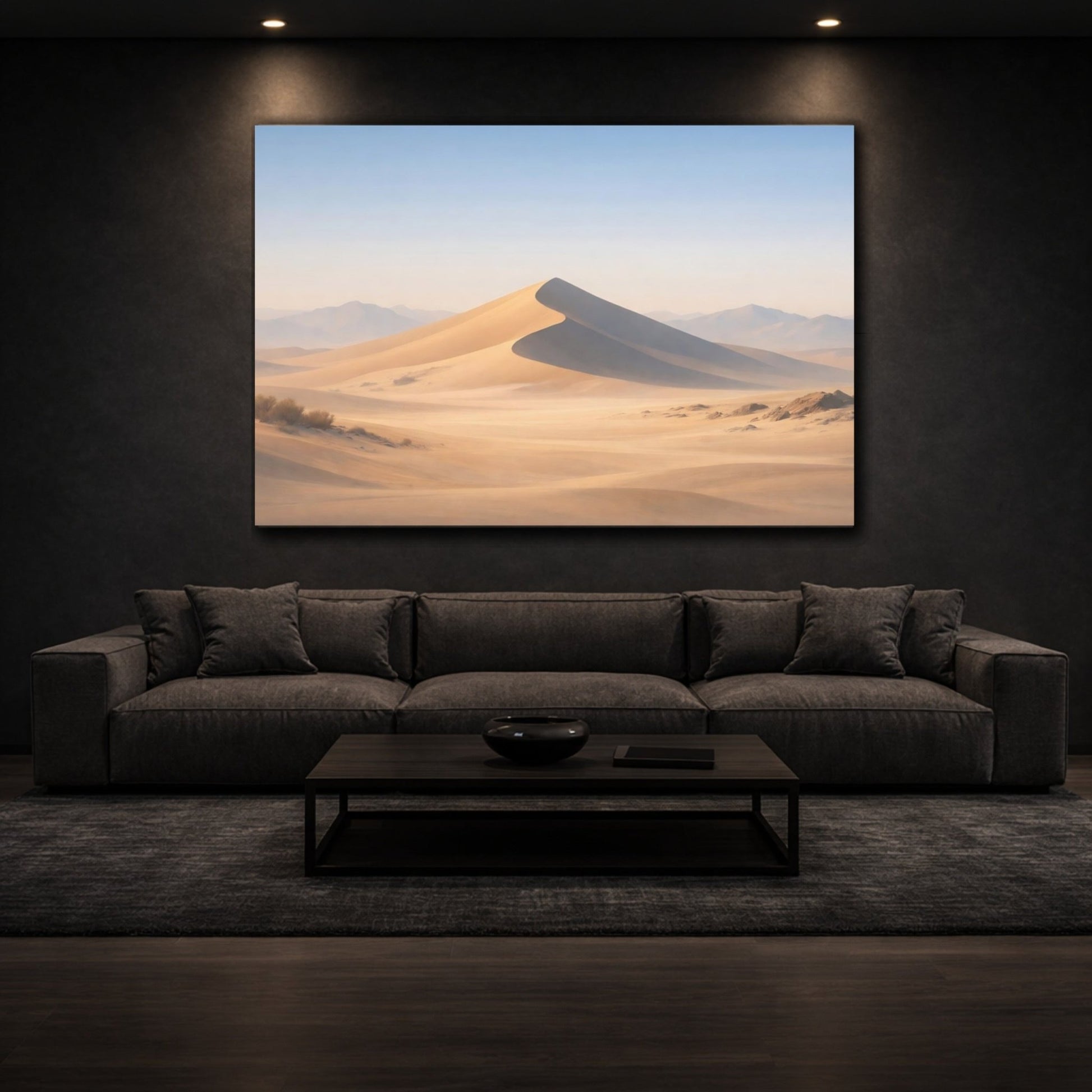 Nature Sand Dune Warm Desert Landscape - Canvas Wall Art Print - YesArtYes