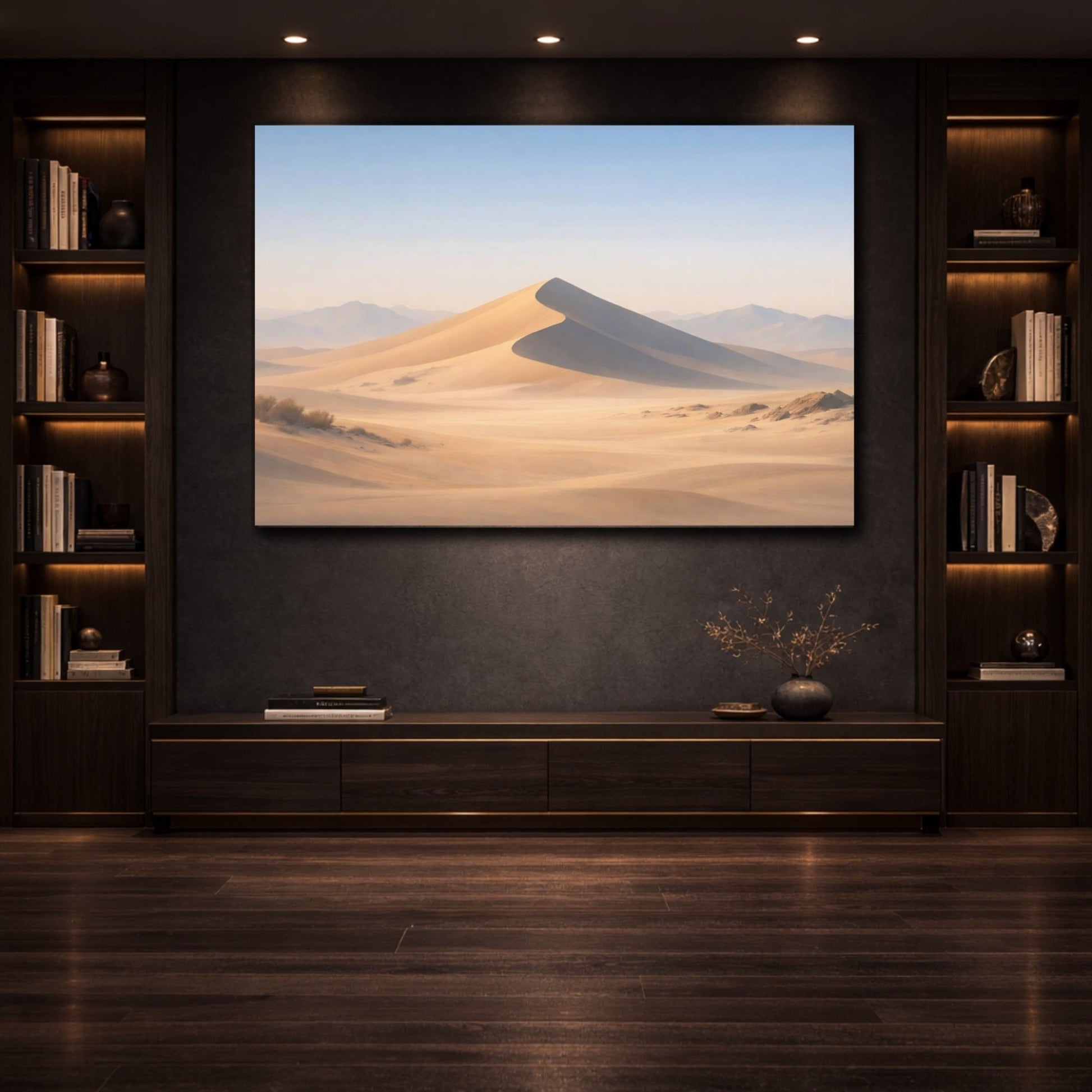 Nature Sand Dune Warm Desert Landscape - Canvas Wall Art Print - YesArtYes