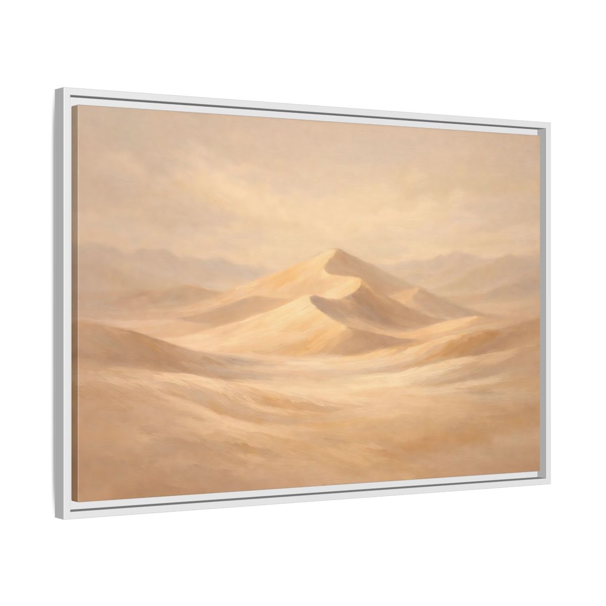 Side Mockup 8. Nature Sand Dunes Sand Dunes Beige shown as stretched canvas wall art