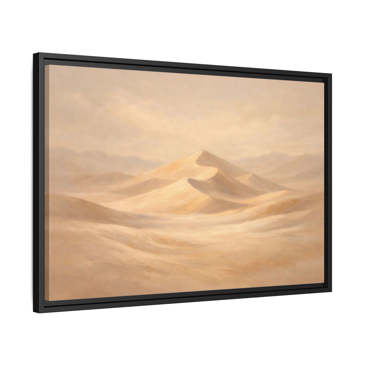 Side Mockup 14. Nature Sand Dunes Sand Dunes Beige shown as stretched canvas wall art