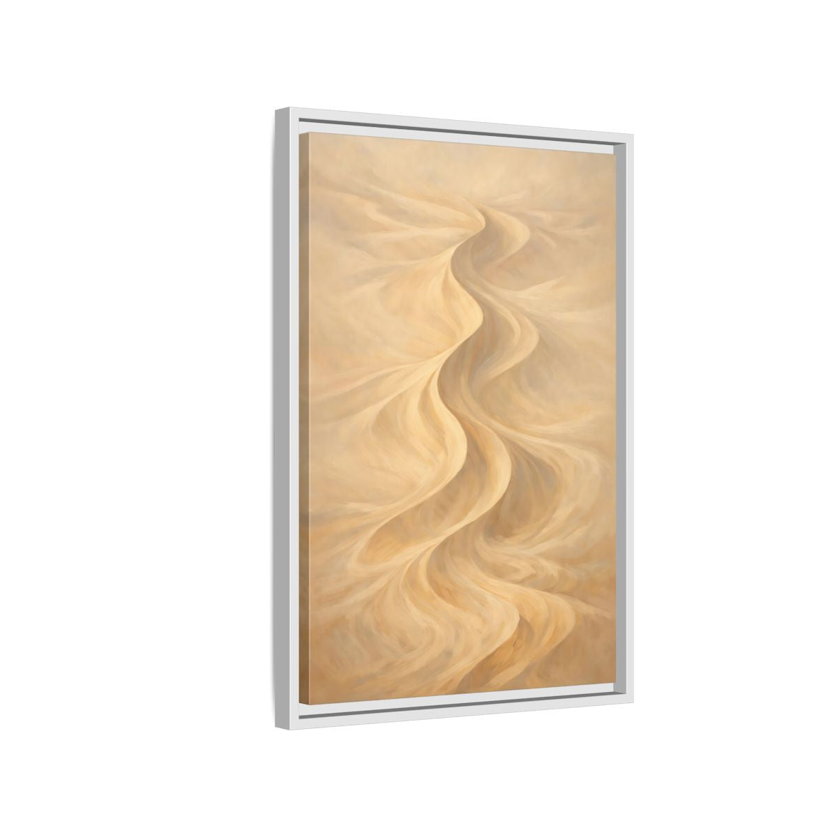 Side Mockup 1. Nature Sand Dunes Beige Sand Dunes shown as stretched canvas wall art