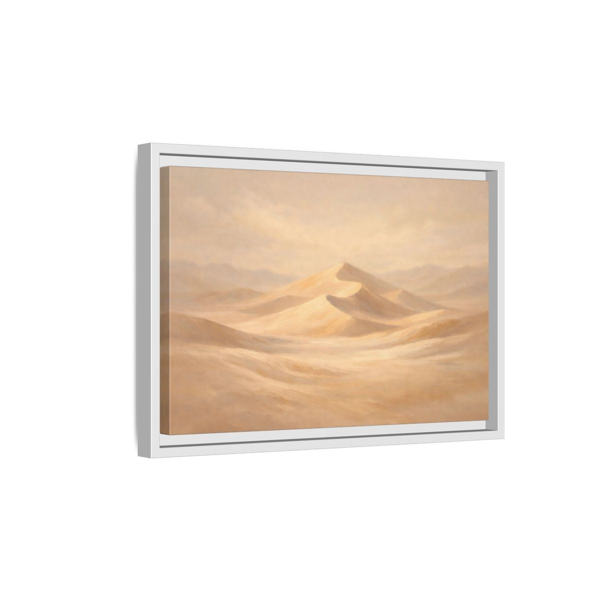 Side Mockup 4. Nature Sand Dunes Sand Dunes Beige shown as stretched canvas wall art