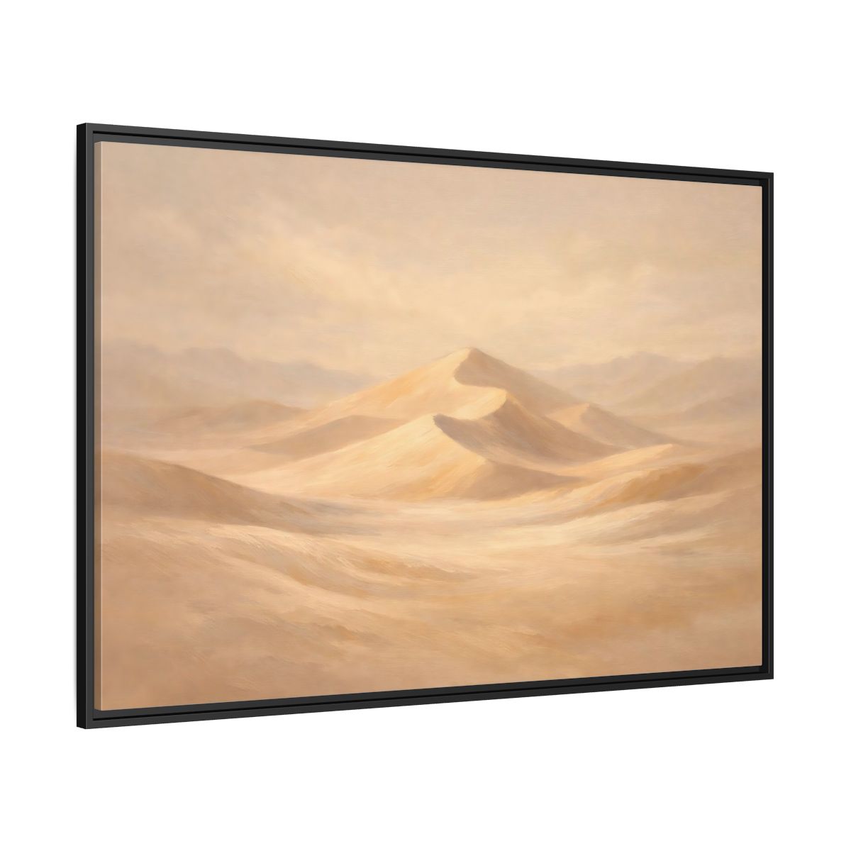 Side Mockup 12. Nature Sand Dunes Sand Dunes Beige shown as stretched canvas wall art