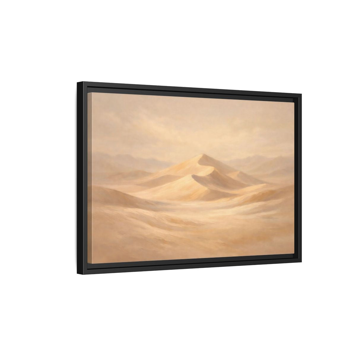 Side Mockup 3. Nature Sand Dunes Sand Dunes Beige shown as stretched canvas wall art