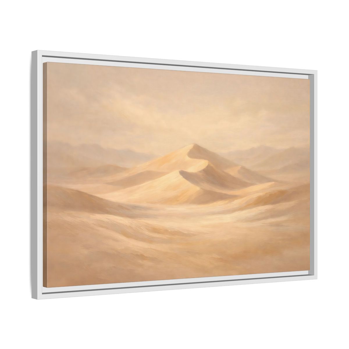 Side Mockup 10. Nature Sand Dunes Sand Dunes Beige shown as stretched canvas wall art