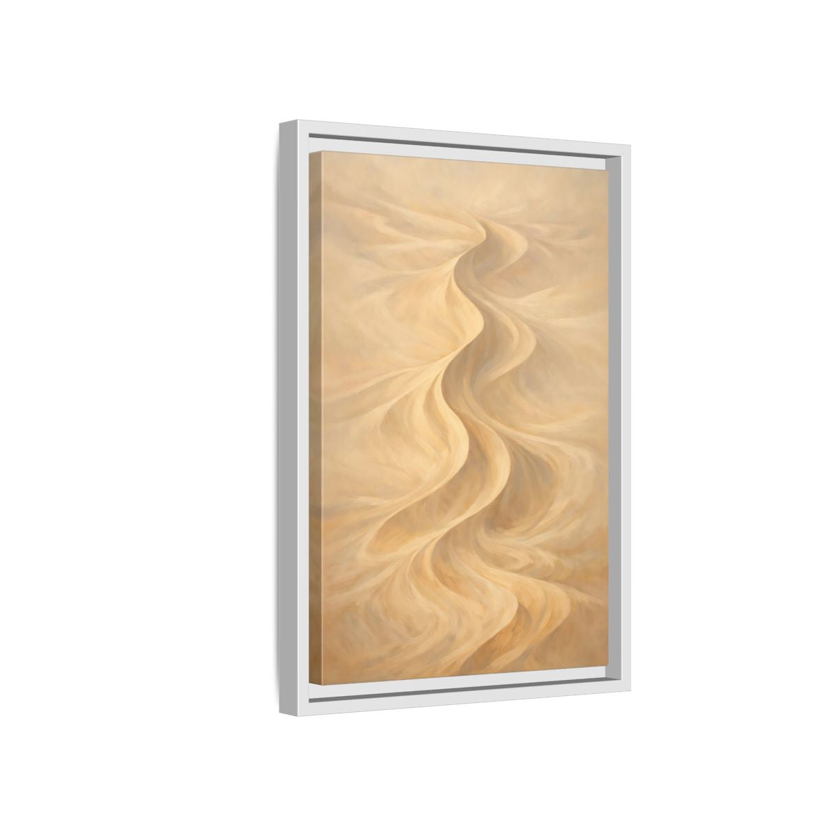 Side Mockup 4. Nature Sand Dunes Beige Sand Dunes shown as stretched canvas wall art