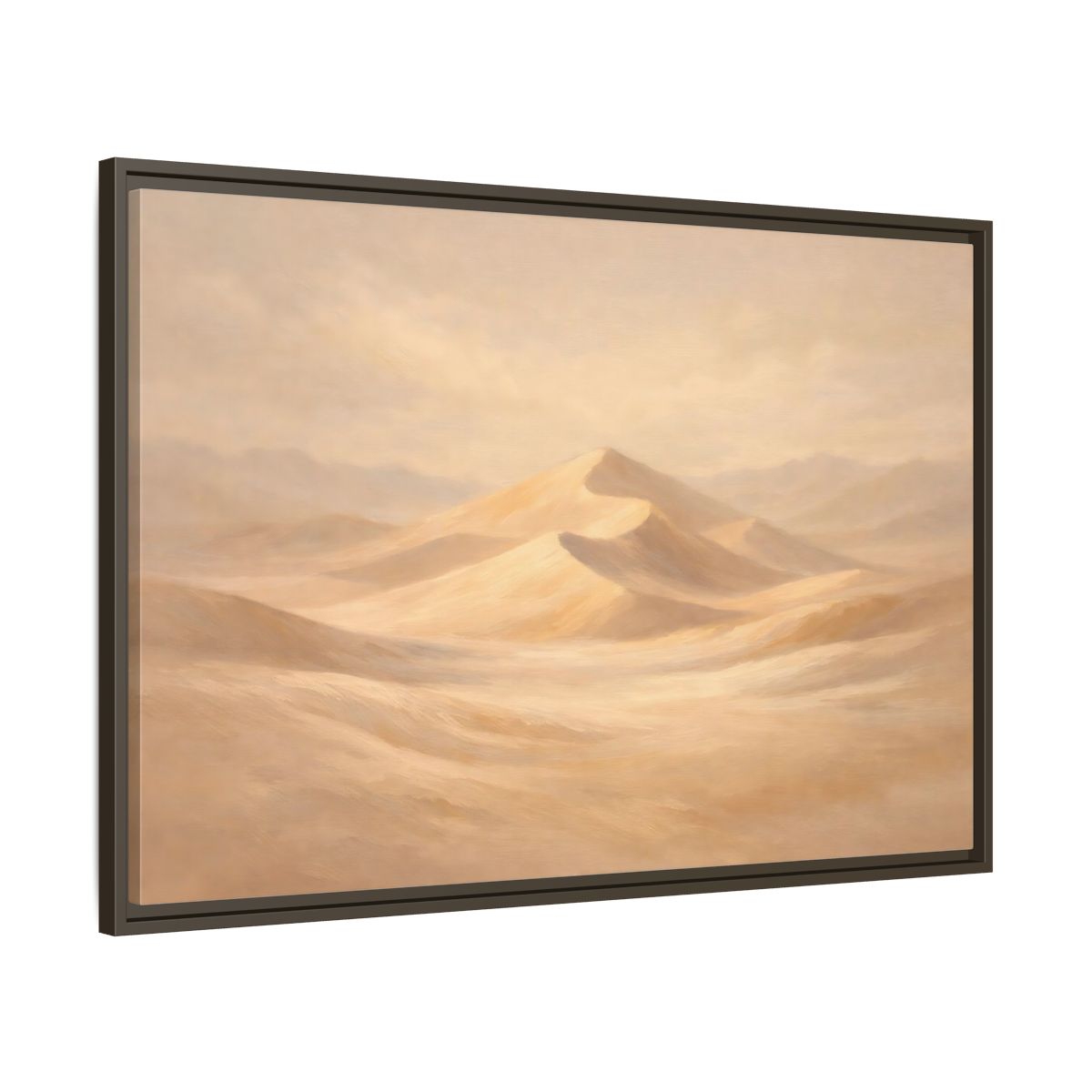 Side Mockup 9. Nature Sand Dunes Sand Dunes Beige shown as stretched canvas wall art