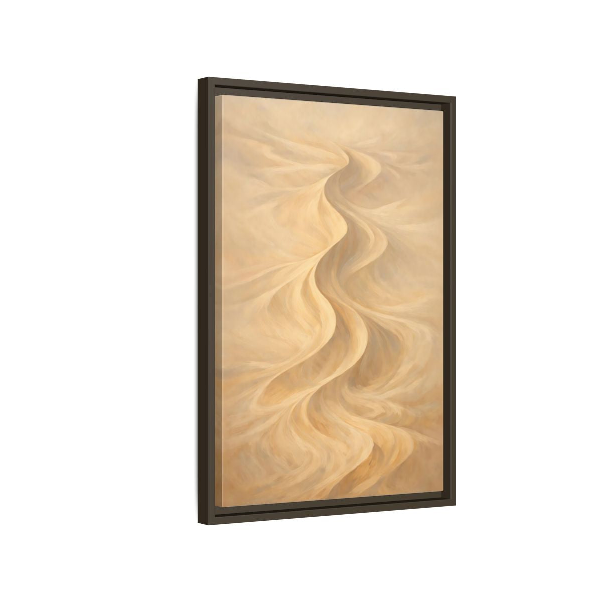 Side Mockup 2. Nature Sand Dunes Beige Sand Dunes shown as stretched canvas wall art