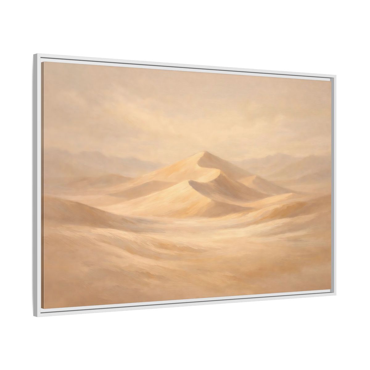 Side Mockup 7. Nature Sand Dunes Sand Dunes Beige shown as stretched canvas wall art