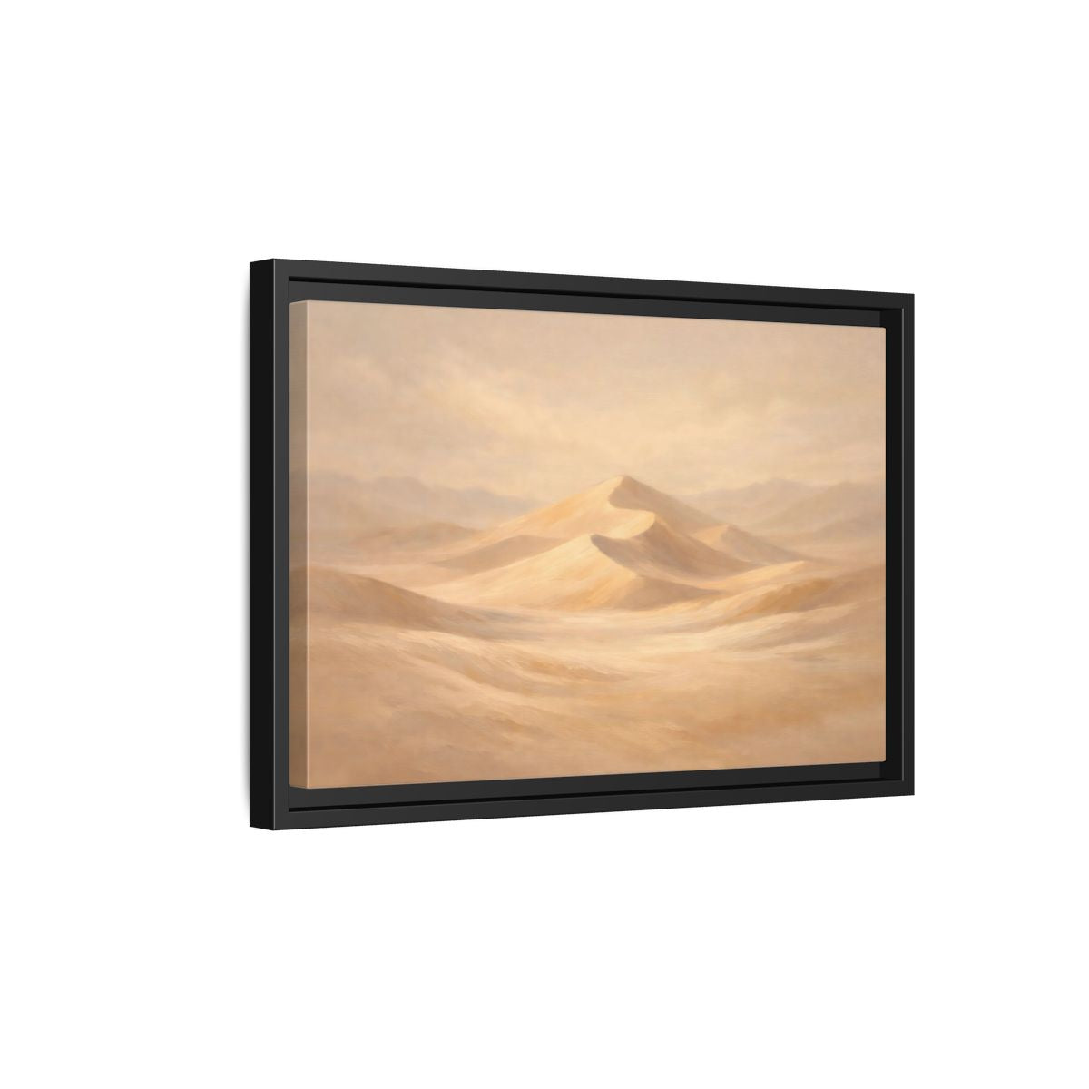 Side Mockup 6. Nature Sand Dunes Sand Dunes Beige shown as stretched canvas wall art