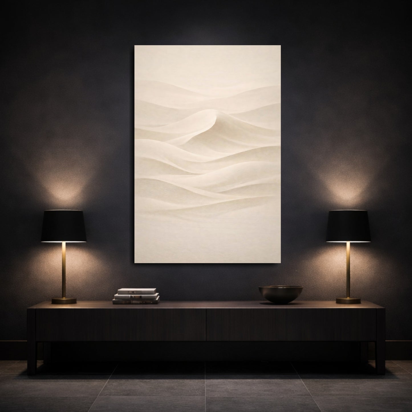 Nature Sand Dunes Beige Sand Dunes shown as front canvas room wall art