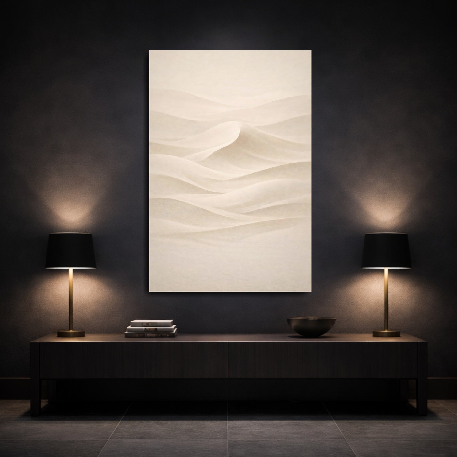 Nature Sand Dunes Beige Sand Dunes shown as front canvas room wall art