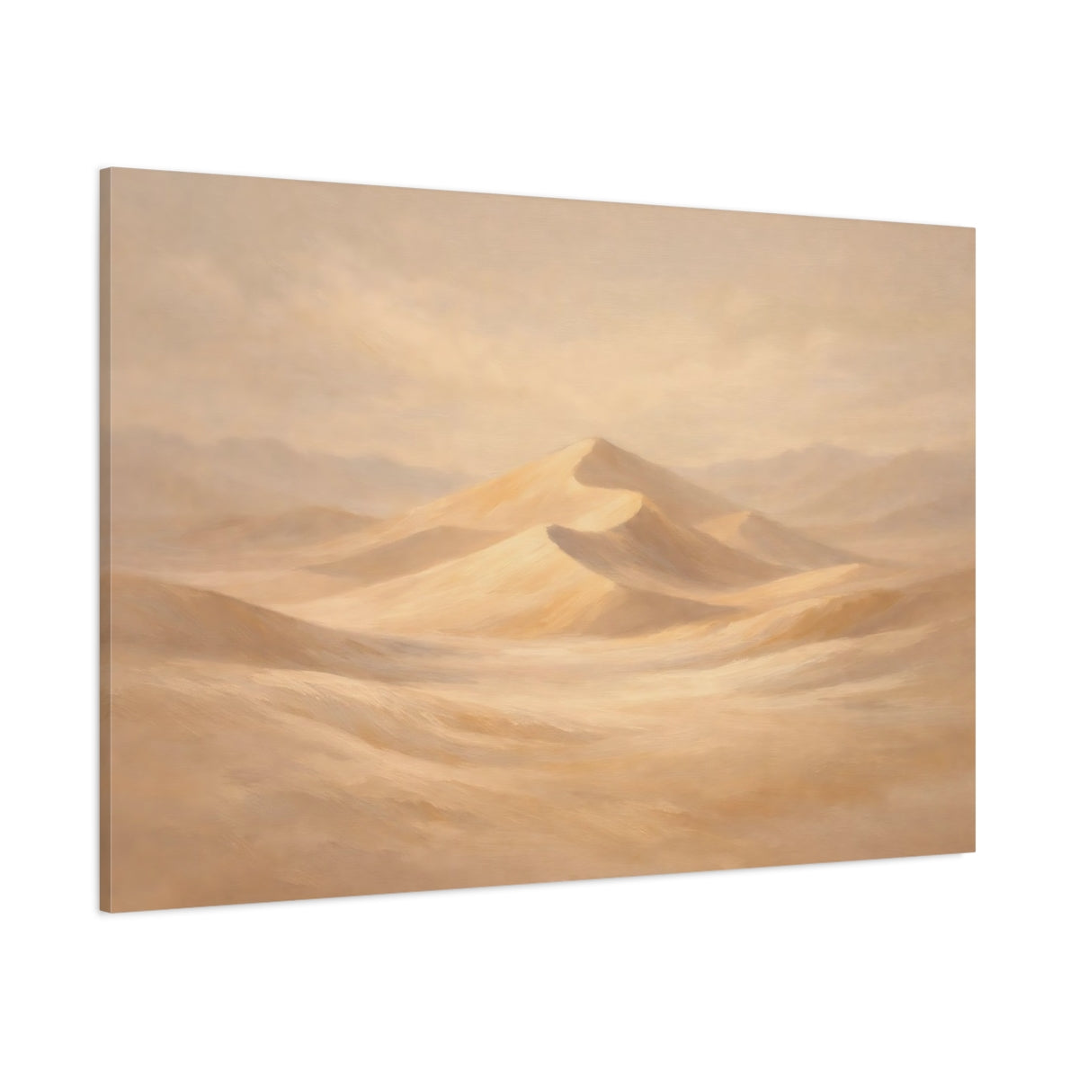Main Mockup. Nature Sand Dunes Beige Tones shown as stretched canvas wall art