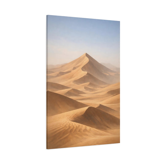 Main Mockup. Nature Sand Dunes Brown And Beige shown as stretched canvas wall art