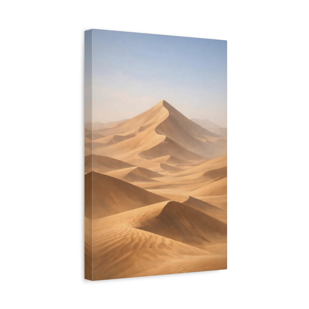 Side Mockup 4. Nature Sand Dunes Brown And Beige shown as stretched canvas wall art
