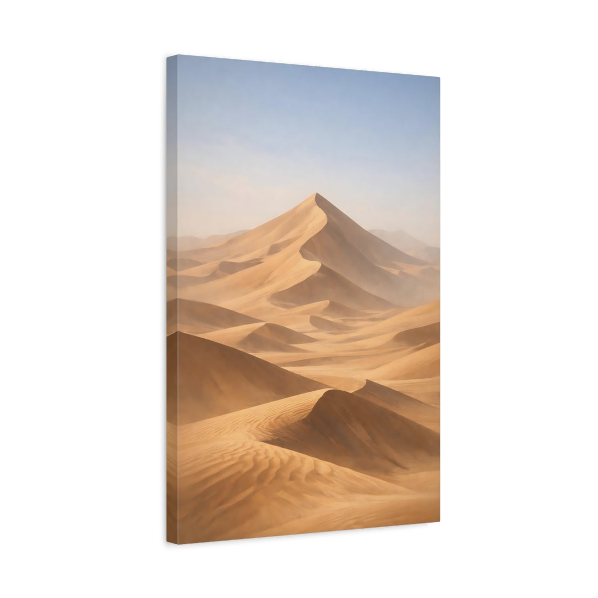 Side Mockup 3. Nature Sand Dunes Brown And Beige shown as stretched canvas wall art