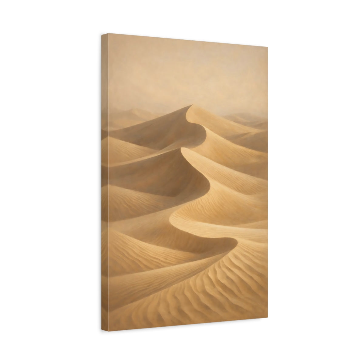Side Mockup 3. Nature Sand Dunes Desert Sand Dunes shown as stretched canvas wall art