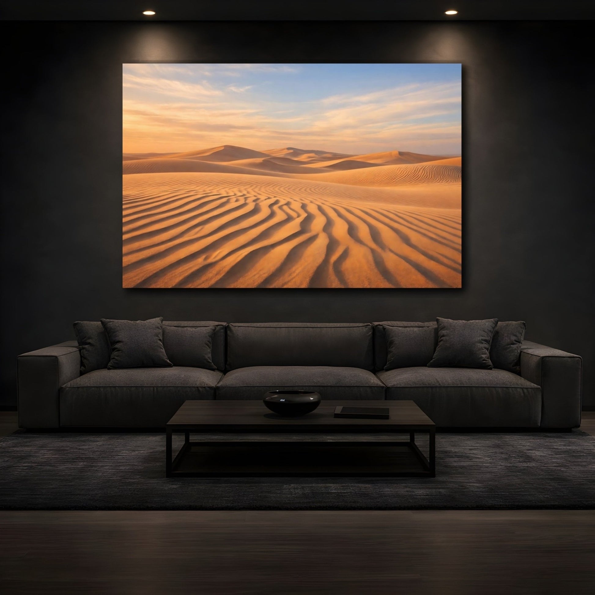 Nature Sand Dunes Desert Golden - Canvas Wall Art Print - YesArtYes
