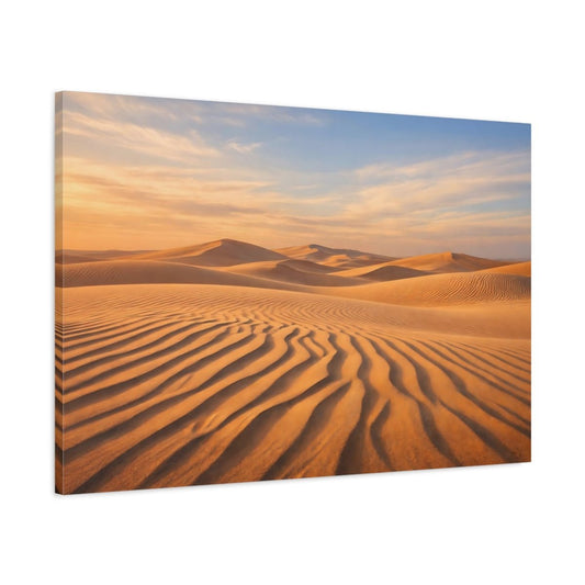 Nature Sand Dunes Desert Golden - Canvas Wall Art Print - YesArtYes