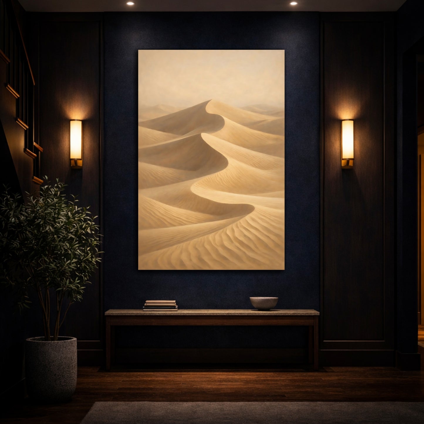 Mockup 4. Nature Sand Dunes Desert Sand Dunes shown as stretched canvas wall art