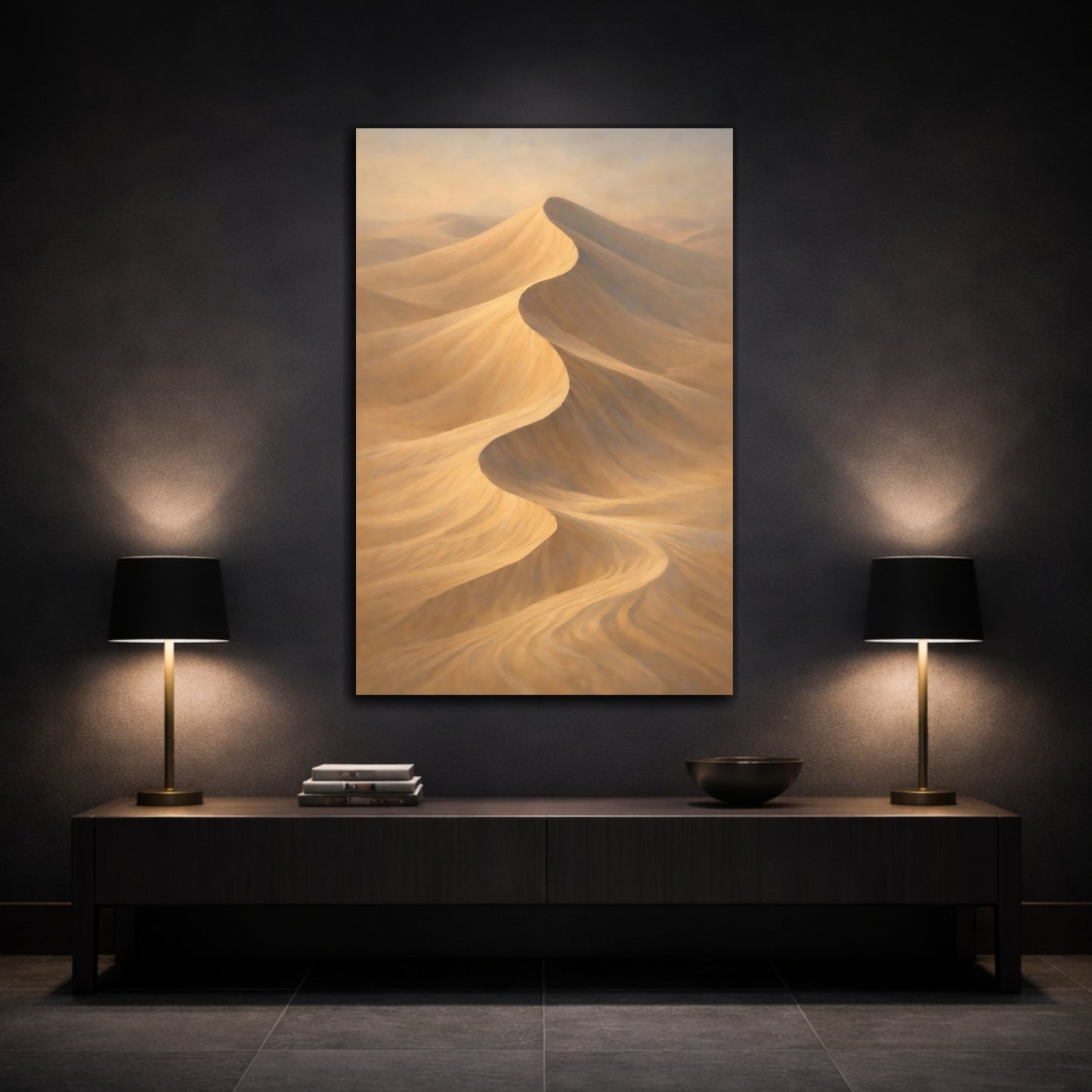 Mockup 2. Nature Sand Dunes Desert Sandscape shown as stretched canvas wall art