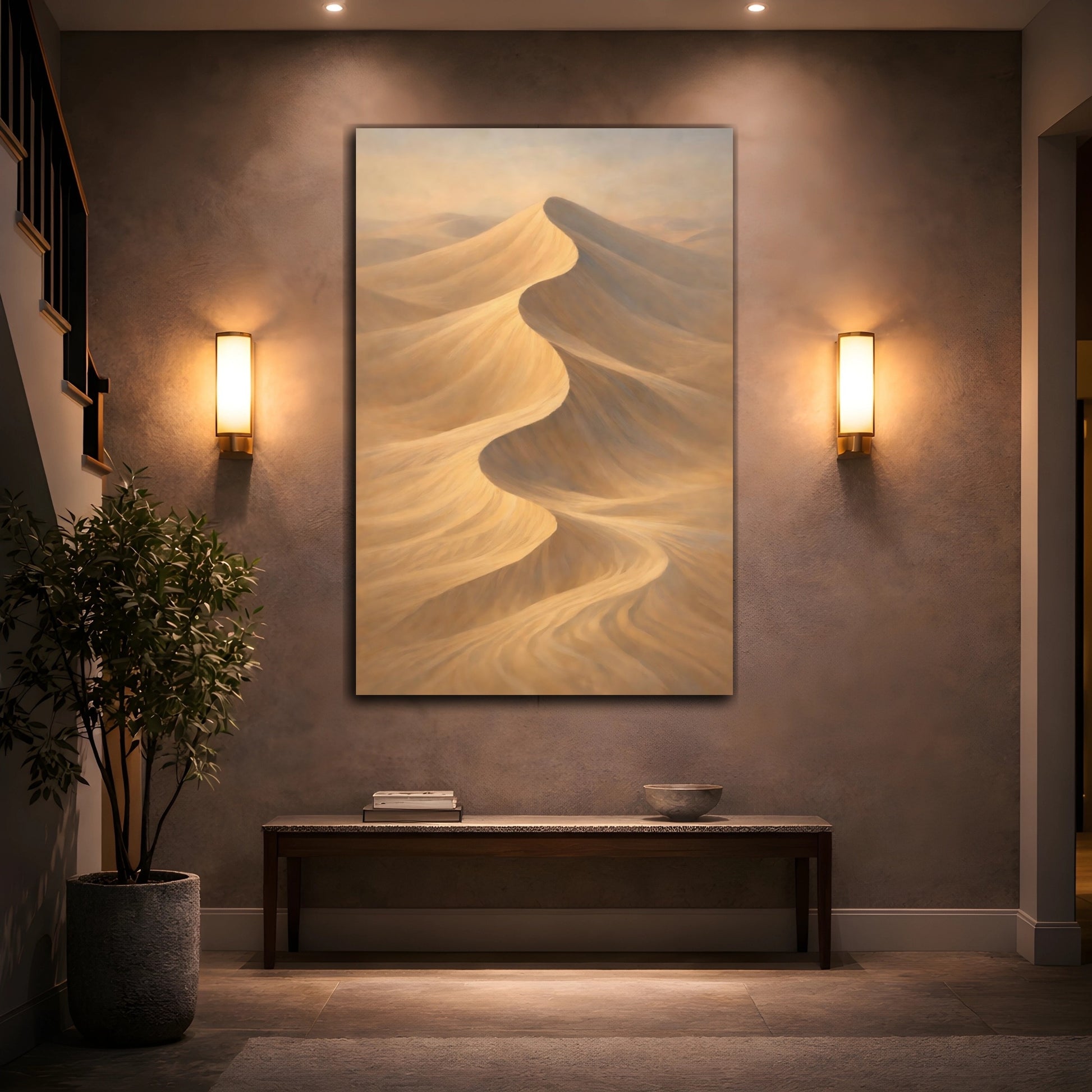Mockup 3. Nature Sand Dunes Desert Sandscape shown as stretched canvas wall art