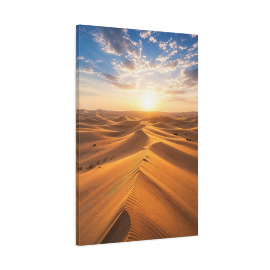 Main Mockup. Nature Sand Dunes Desert Sunset shown as stretched canvas wall art
