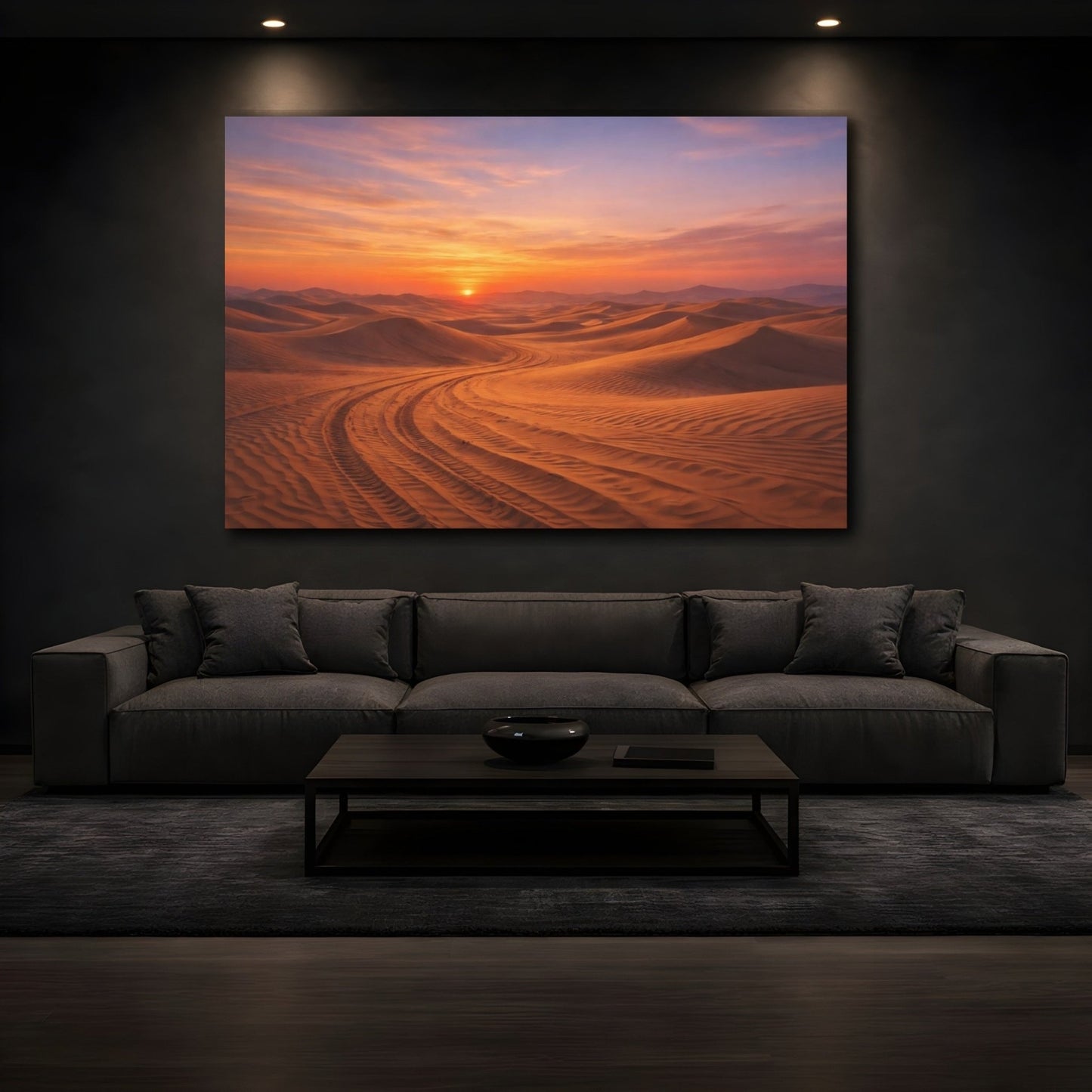 Nature Sand Dunes Desert Sunset - Canvas Wall Art Print - YesArtYes