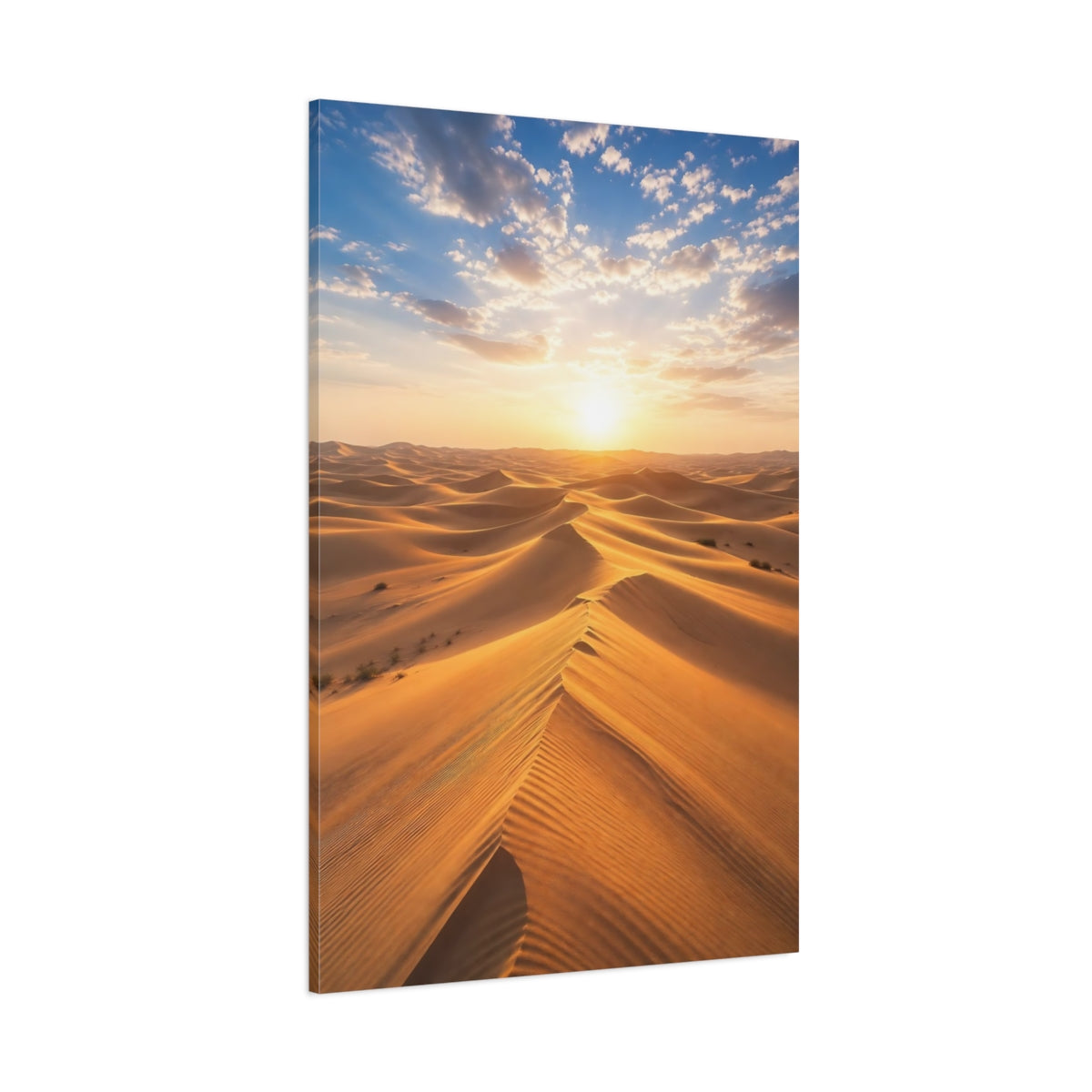Side Mockup 1. Nature Sand Dunes Desert Sunset shown as stretched canvas wall art