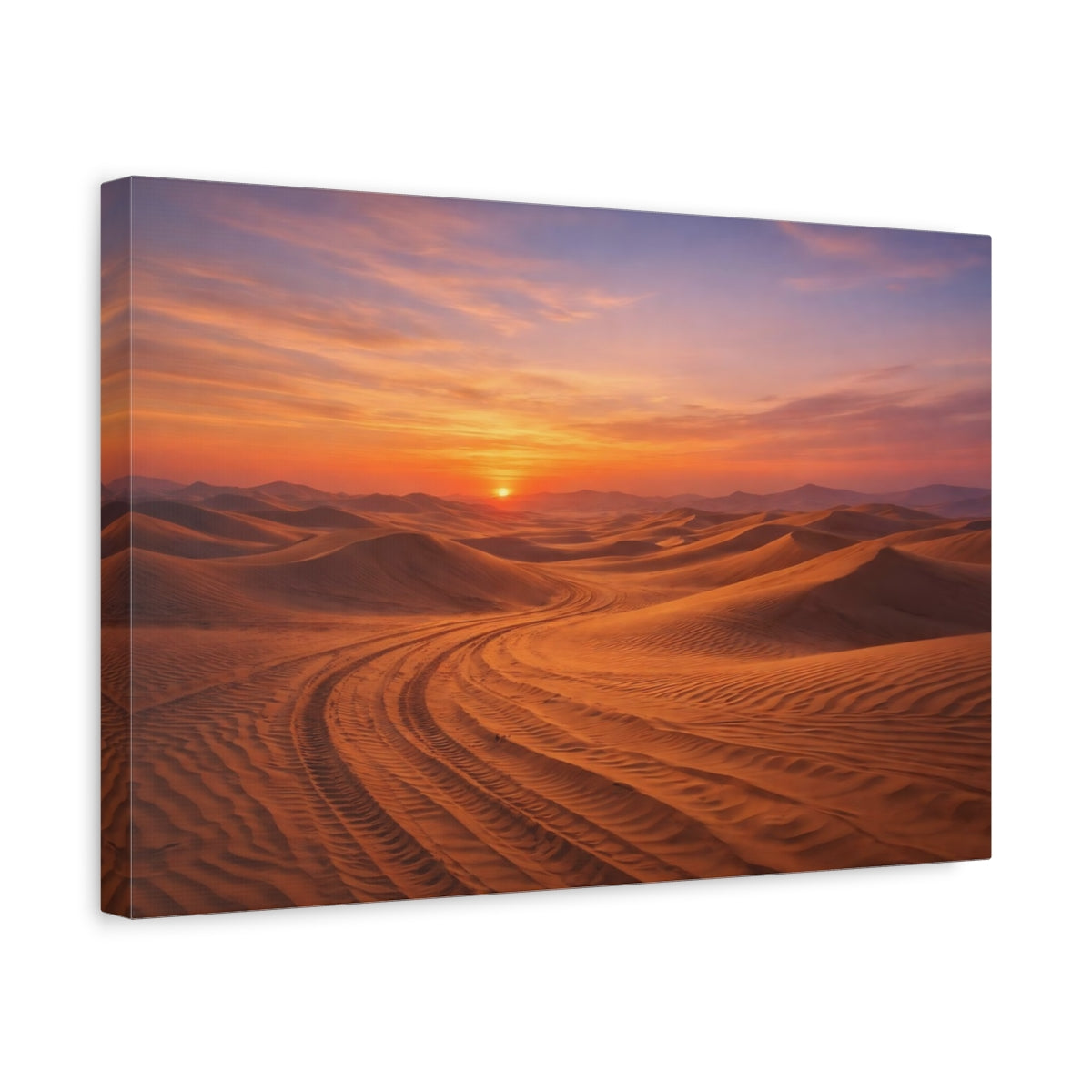 Side Mockup 4. Nature Sand Dunes Desert Sunset shown as stretched canvas wall art