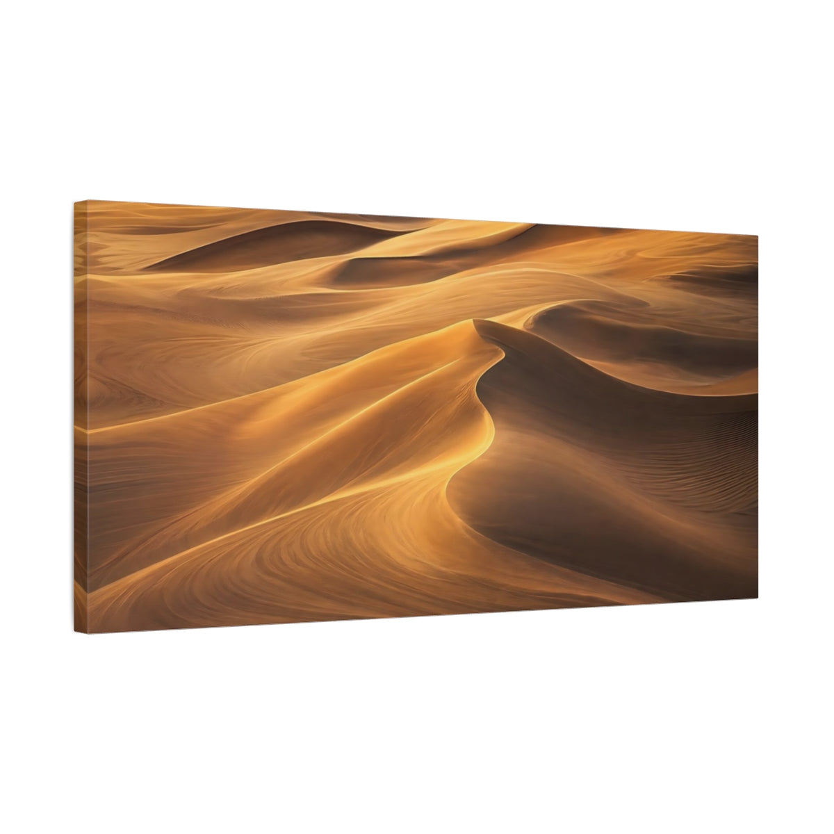 Side Mockup 1. Nature Sand Dunes Golden Sand shown as stretched canvas wall art