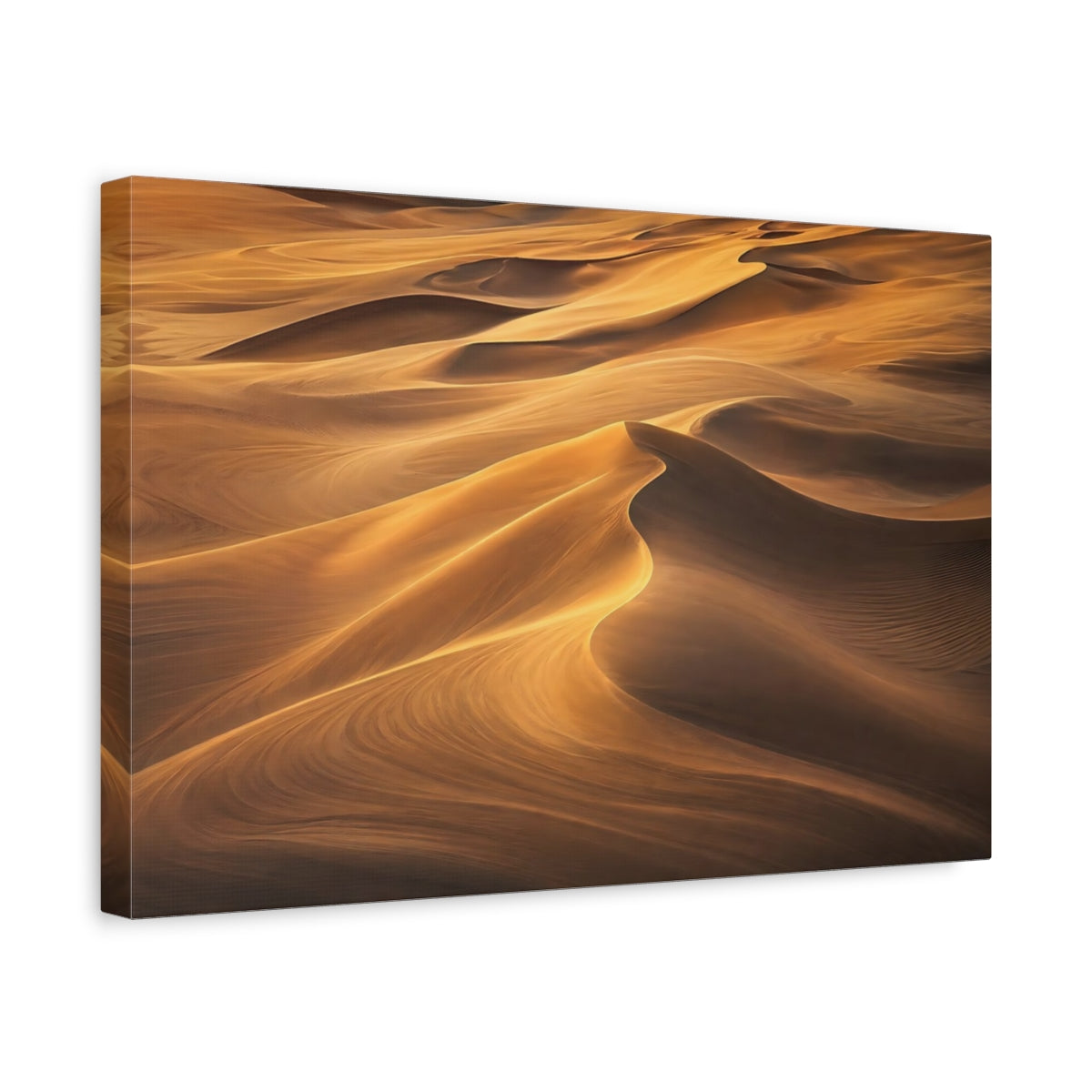 Side Mockup 4. Nature Sand Dunes Golden Sand Dunes shown as stretched canvas wall art