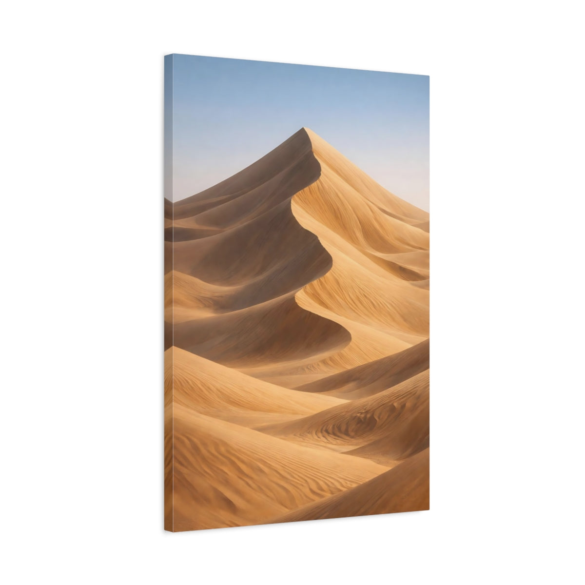 Side Mockup 2. Nature Sand Dunes Golden Sand Dunes shown as stretched canvas wall art