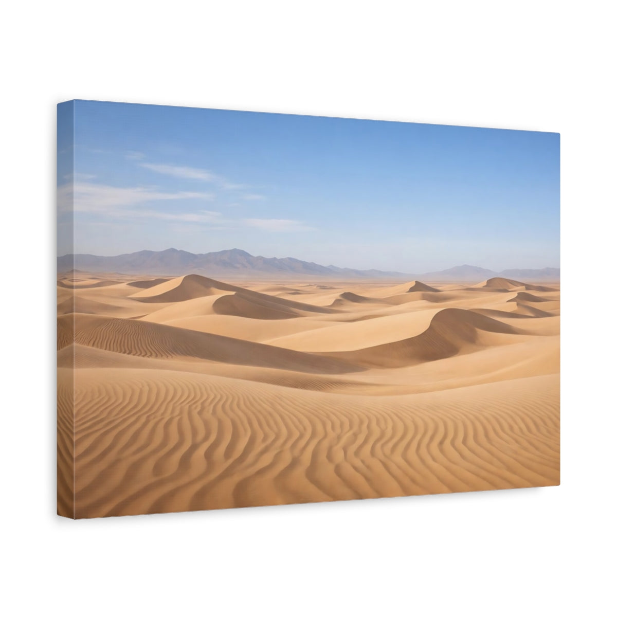 Side Mockup 4. Nature Sand Dunes Golden Sand Dunes shown as stretched canvas wall art