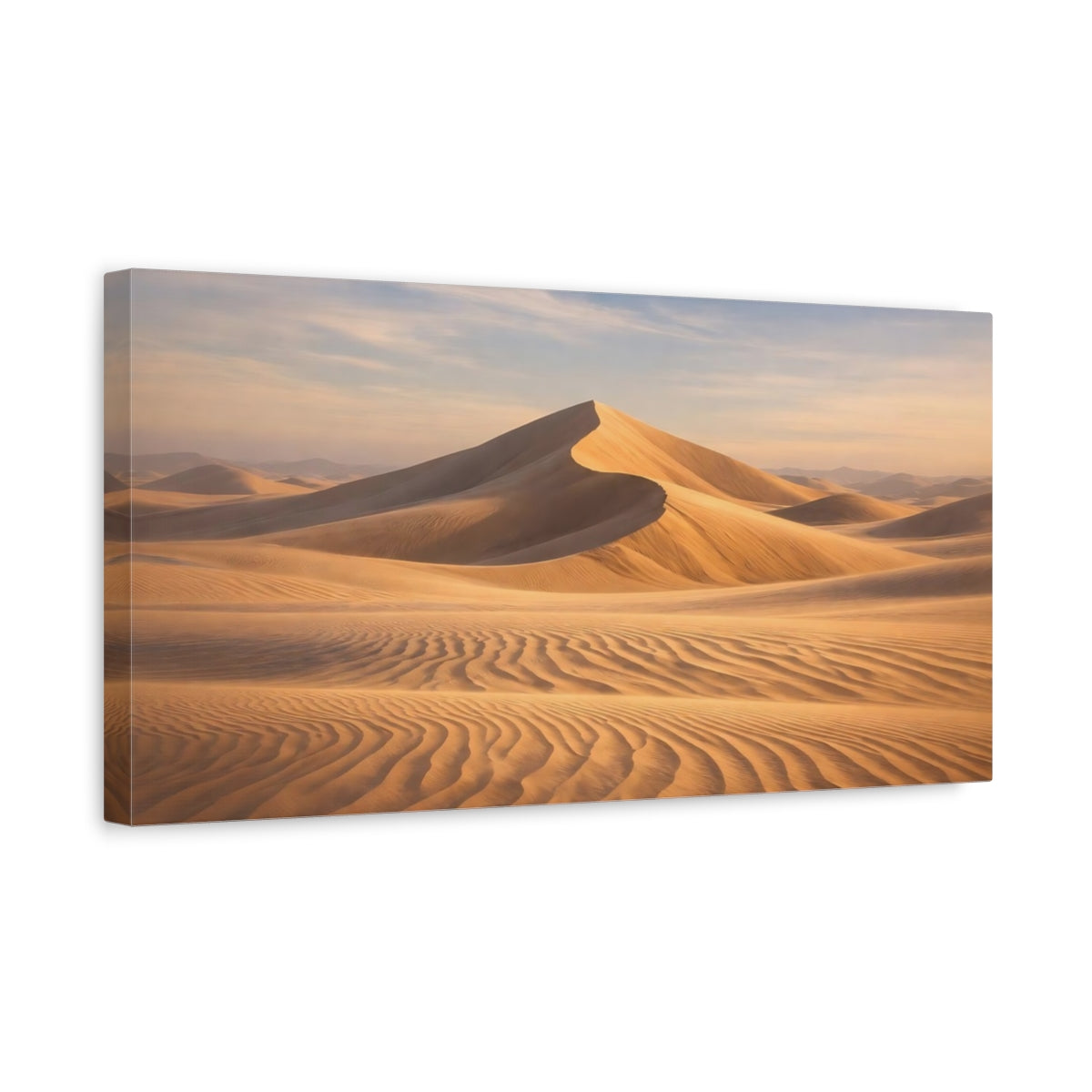 Side Mockup 3. Nature Sand Dunes Golden Sands shown as stretched canvas wall art