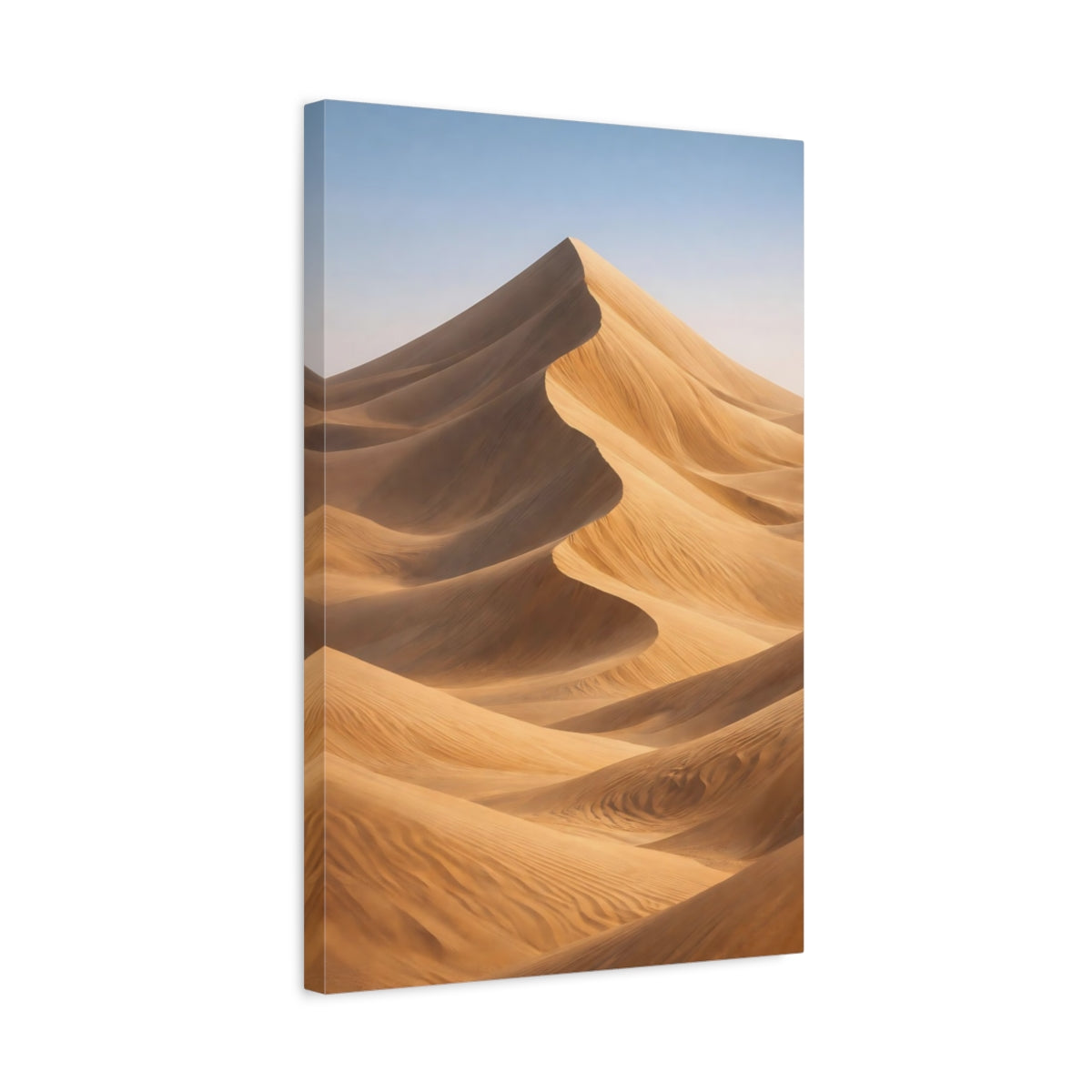 Side Mockup 3. Nature Sand Dunes Golden Sand Dunes shown as stretched canvas wall art