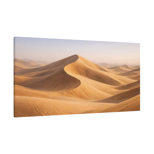 Main Mockup. Nature Sand Dunes Golden Desert shown as stretched canvas wall art