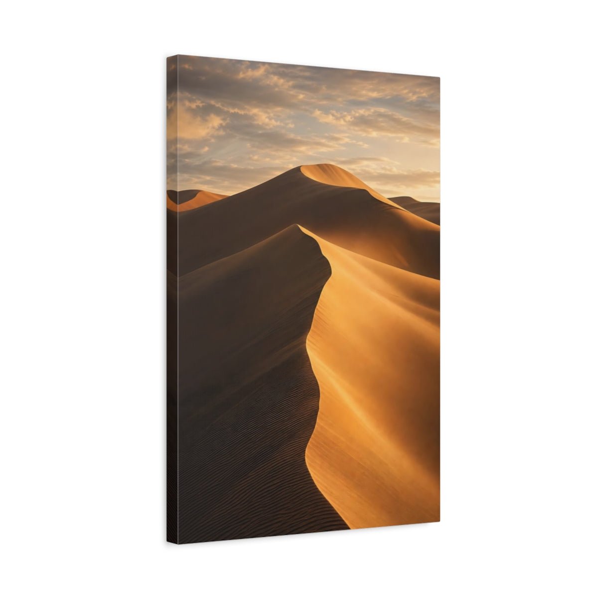 Nature Sand Dunes Golden Desert Canvas Print – Modern Decor for Living Room, Large Wall - YesArtYes