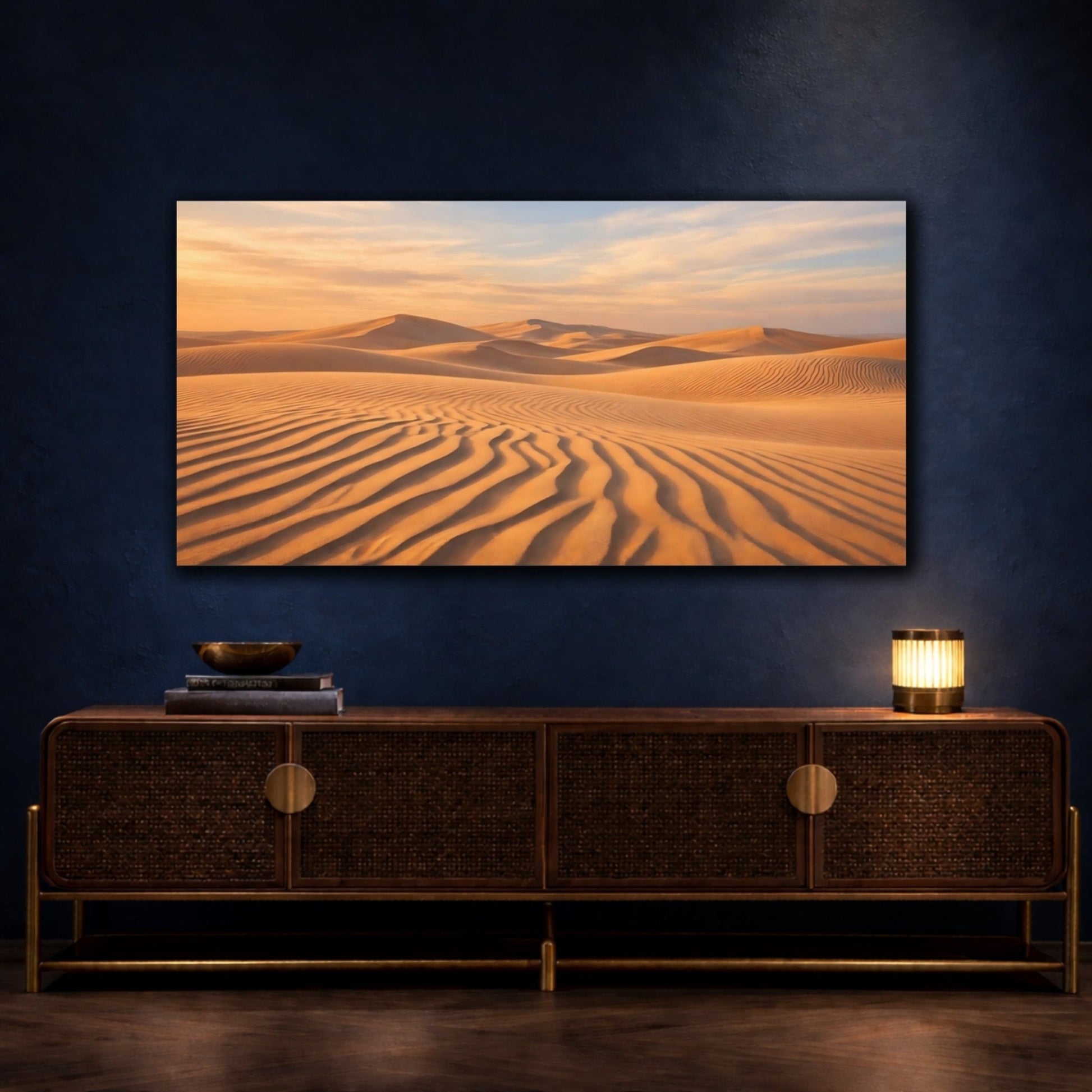 Nature Sand Dunes Golden Desert - Canvas Wall Art Print - YesArtYes