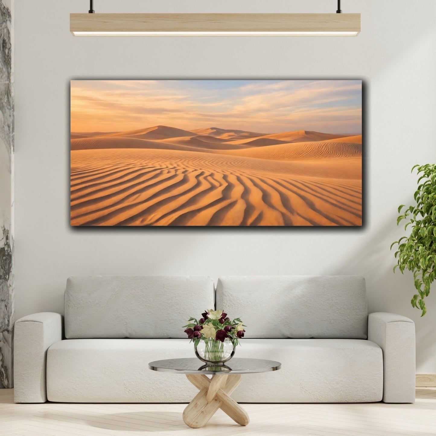 Nature Sand Dunes Golden Desert - Canvas Wall Art Print - YesArtYes