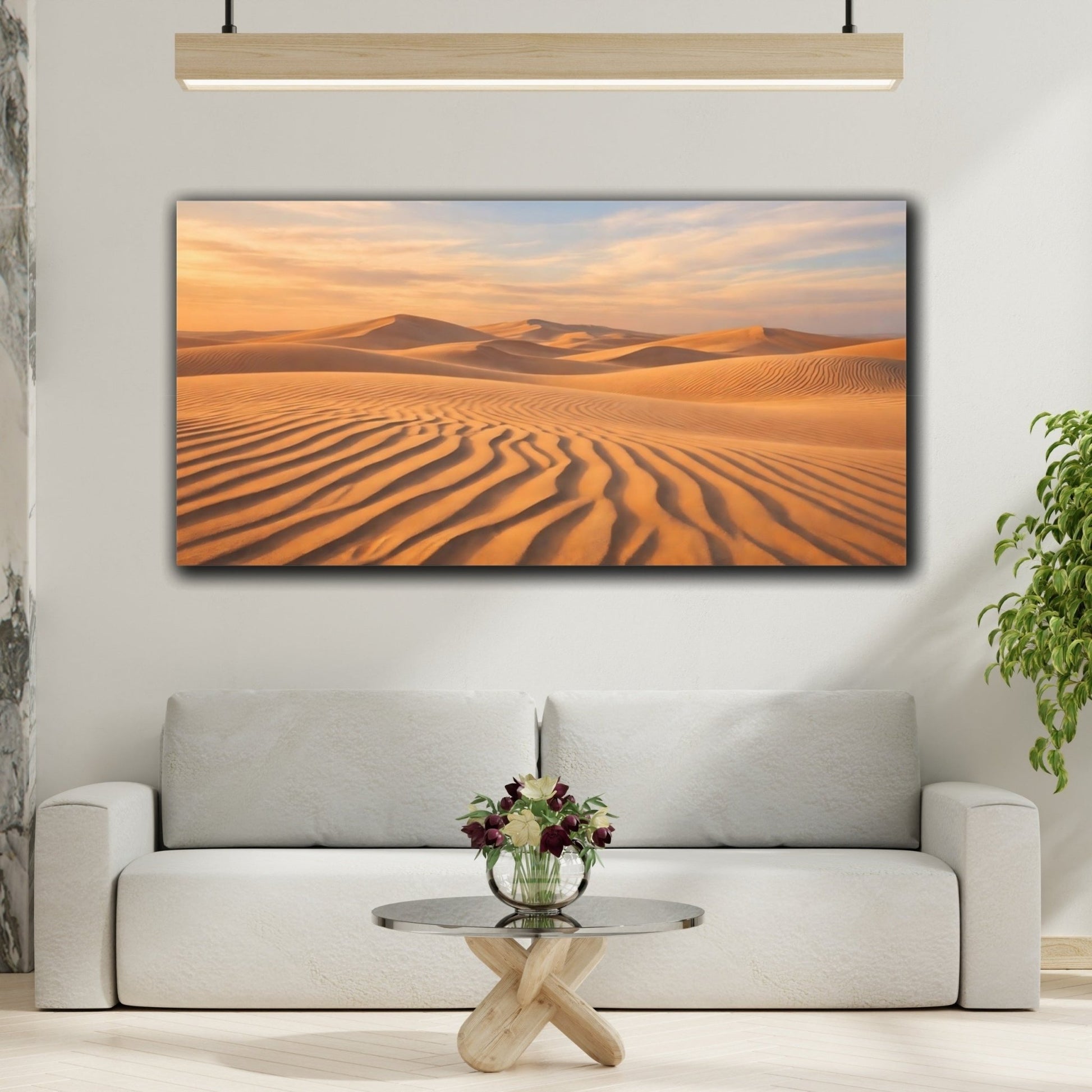 Nature Sand Dunes Golden Desert - Canvas Wall Art Print - YesArtYes