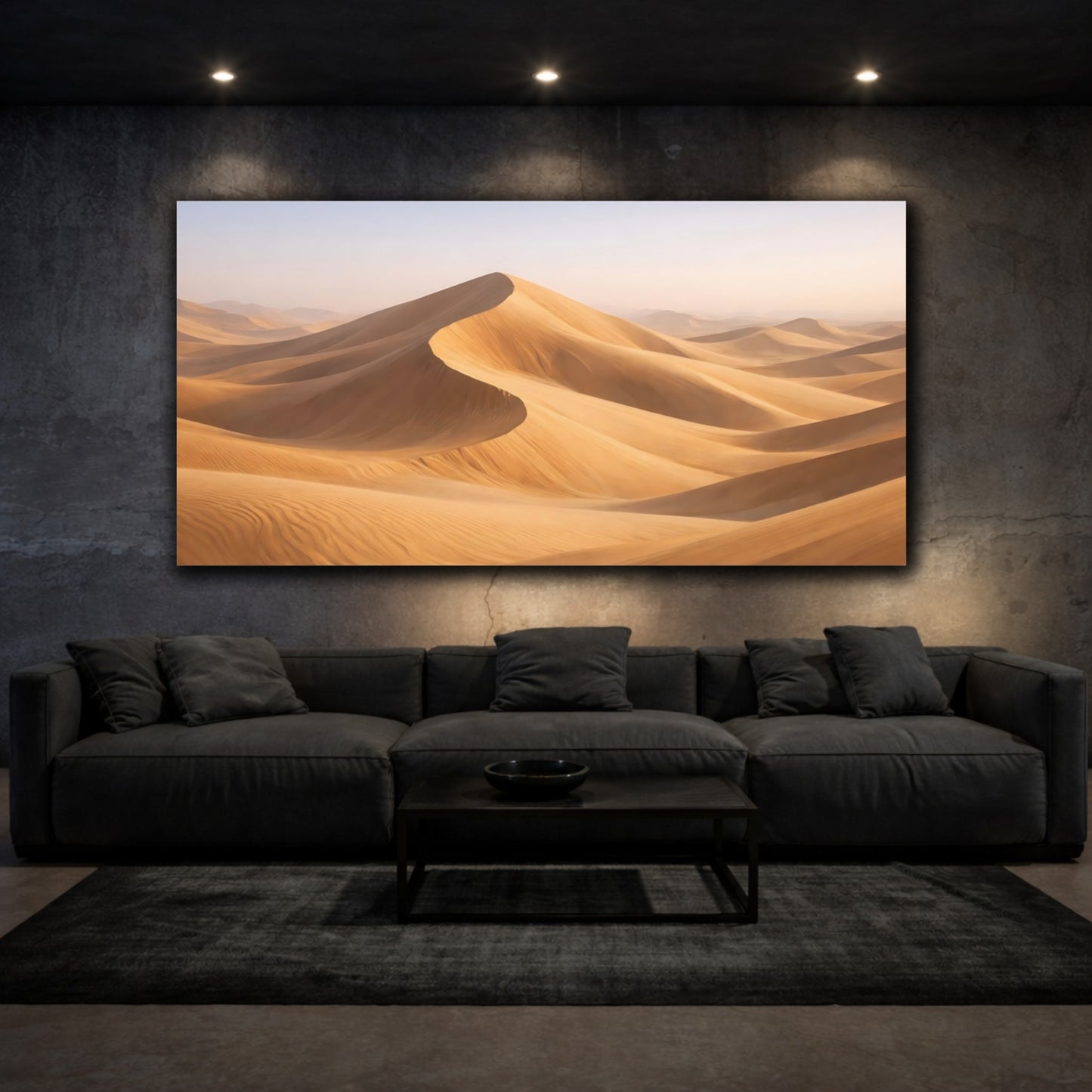 Mockup 2. Nature Sand Dunes Golden Desert shown as stretched canvas wall art