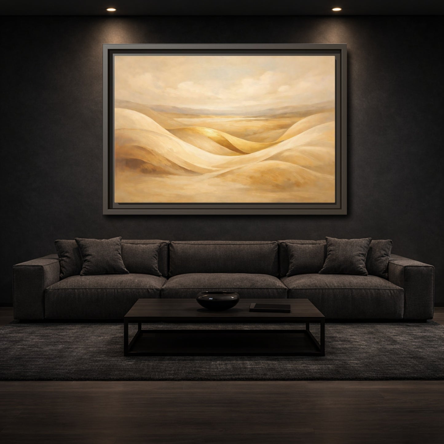 Mockup 2. Nature Sand Dunes Golden Dunes shown as stretched canvas wall art