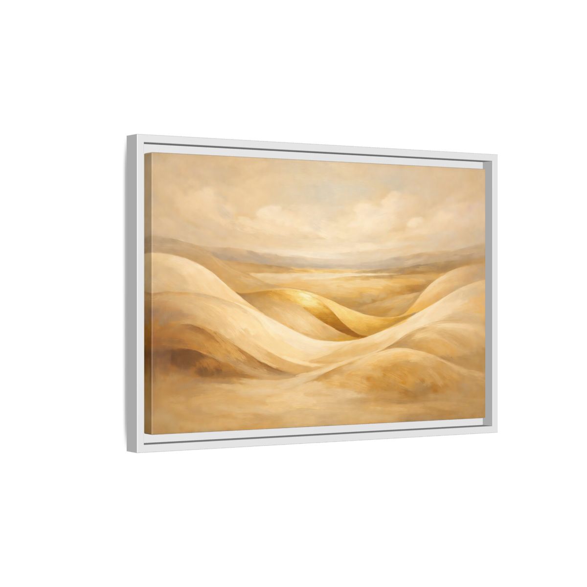 Side Mockup 1. Nature Sand Dunes Golden Dunes shown as stretched canvas wall art