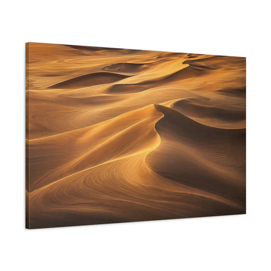 Main Mockup. Nature Sand Dunes Golden Sand Dunes shown as stretched canvas wall art