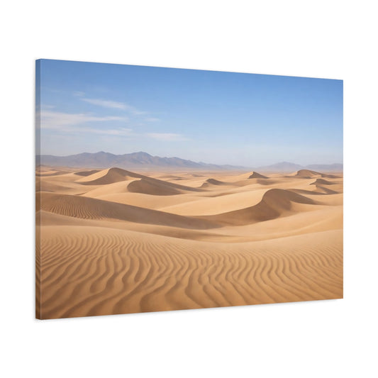 Main Mockup. Nature Sand Dunes Golden Sand Dunes shown as stretched canvas wall art