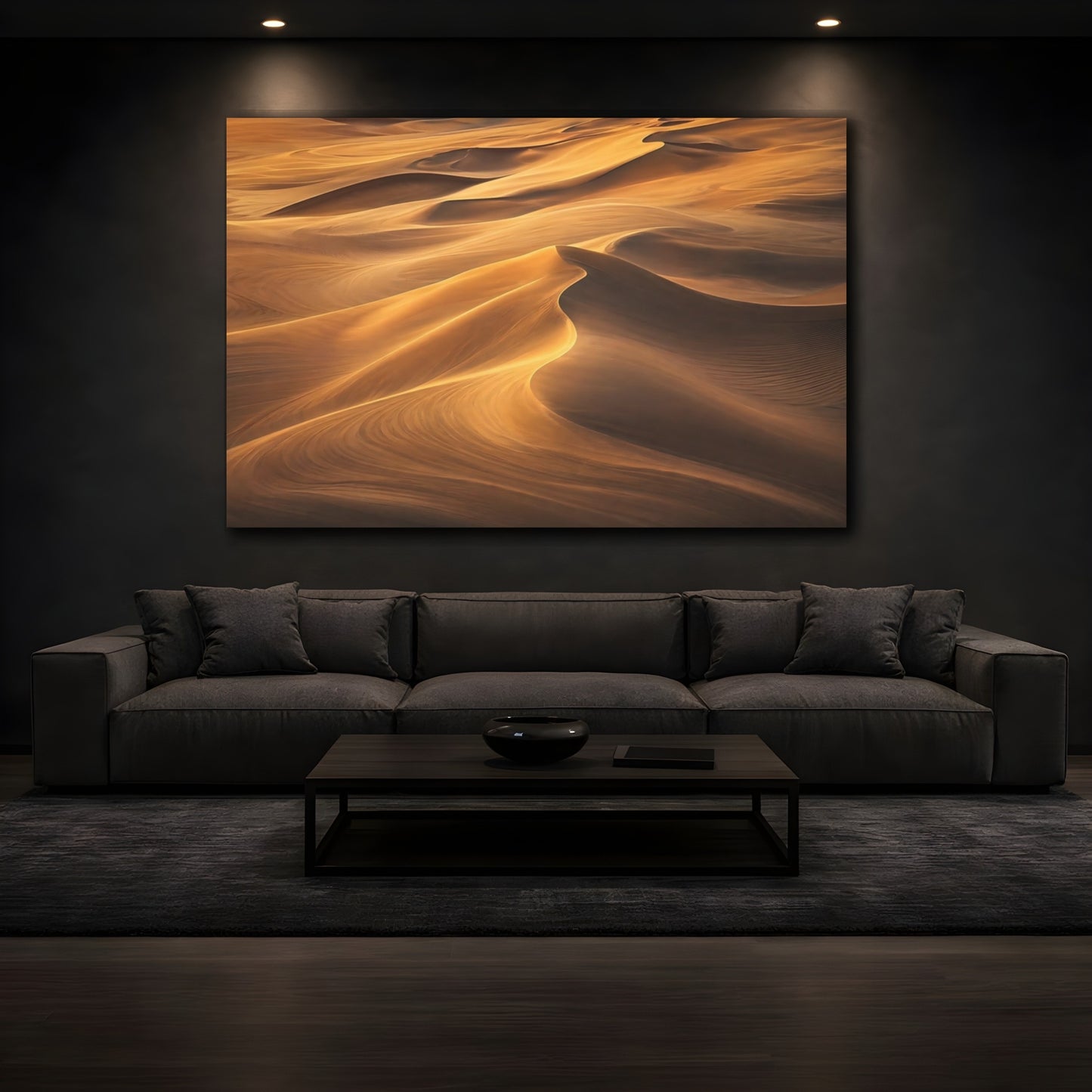 Mockup 4. Nature Sand Dunes Golden Sand Dunes shown as stretched canvas wall art