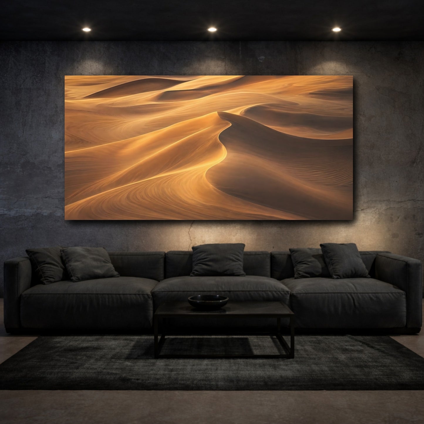 Mockup 2. Nature Sand Dunes Golden Sand shown as stretched canvas wall art