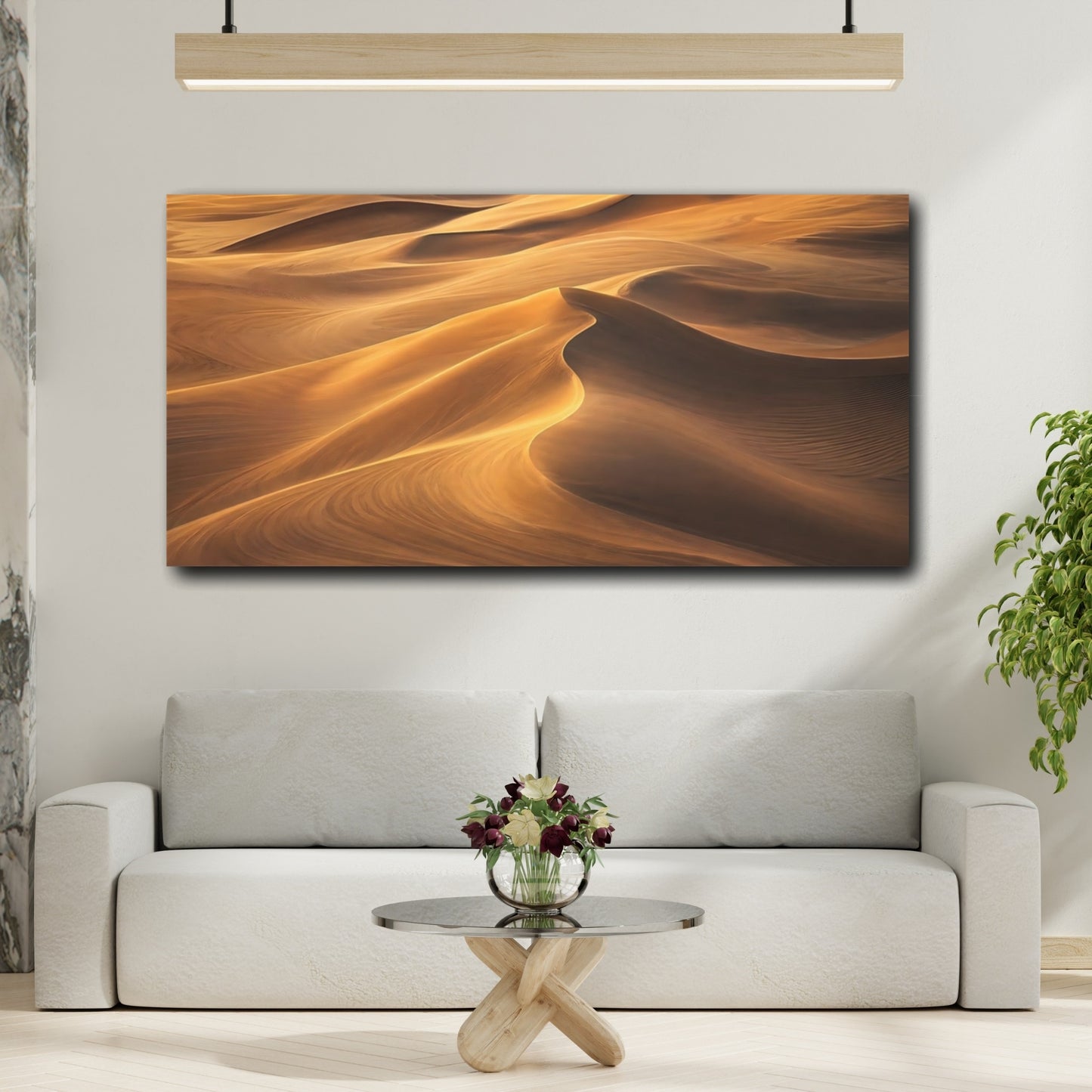 Mockup 3. Nature Sand Dunes Golden Sand shown as stretched canvas wall art